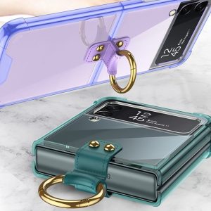 Samsung Z Flip3 Creative Ring Stand Anti-fall Folding Cover