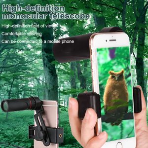 2000x24 HD Monocular Telescope, Mini Portable Mobile Phone Telescope with Holder Outdoor Camping Traveling